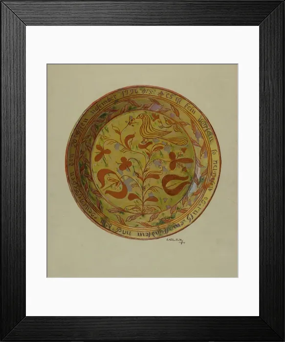 Framed Print : Pa. German Dish, 1938. Creator: Eugene Shellady Framed Print : Pa. German Dish, 1938. Creator: Eugene Shellady
