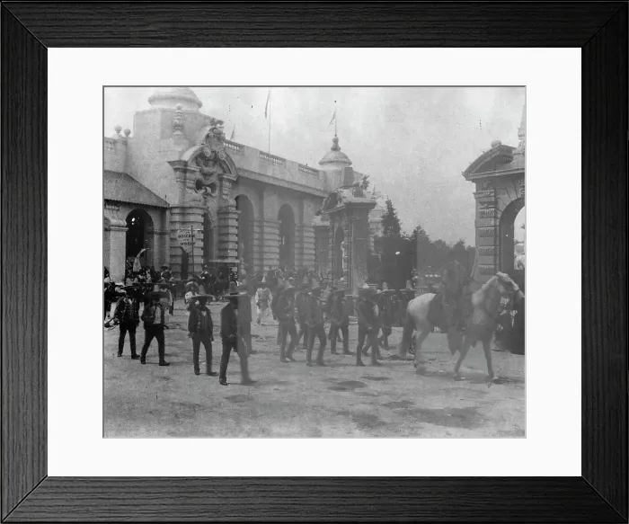 Framed Print : Pan-American midway parade, 1901. Creator: Frances Benjamin Johnston Framed Print : Pan-American midway parade, 1901. Creator: Frances Benjamin Johnston