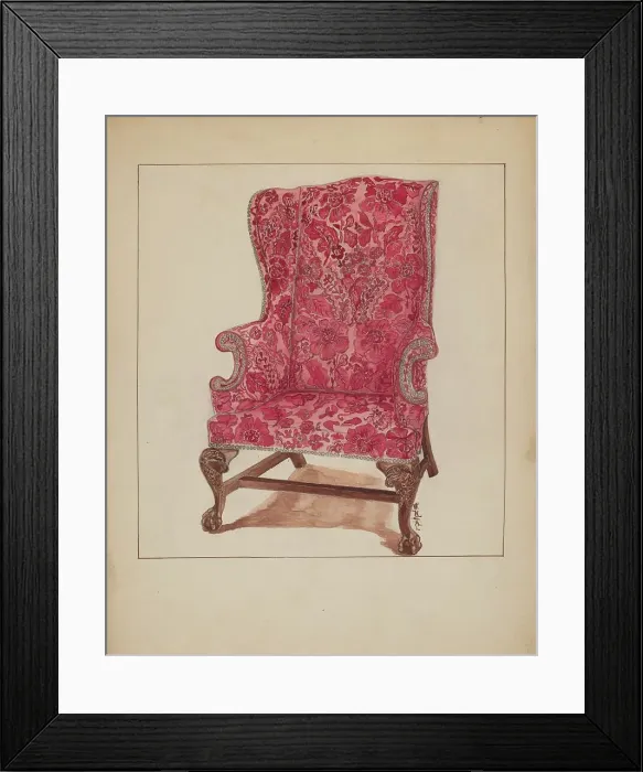 Framed Print : Easy Chair, 1935 / 1942. Creator: Florence Neal Framed Print : Easy Chair, 1935 / 1942. Creator: Florence Neal