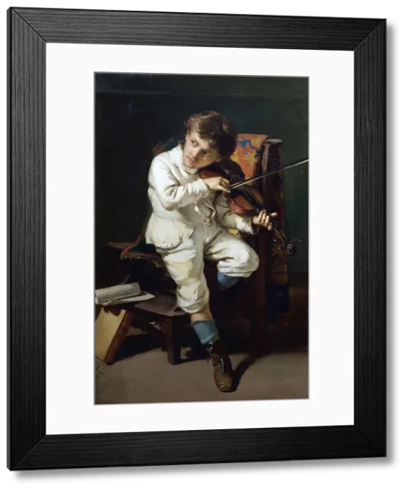 Framed Print : Niccolò Paganini as a boy playing the violin, 1881. Creator: Pezzotta, Giovanni (1838-1911) Framed Print : Niccolò Paganini as a boy playing the violin, 1881. Creator: Pezzotta, Giovanni (1838-1911)