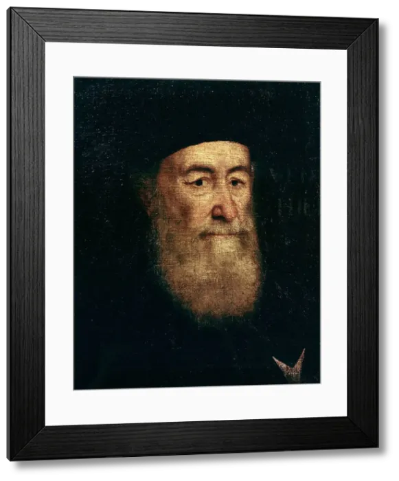 Framed Print : Portrait of Gerolamo Venier, Knight of Malta, c. 1580. Creator: Tintoretto, Jacopo (1518-1594)
