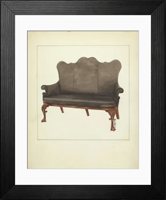 Framed Print : Sofa, c. 1953. Creator: Florence Neal Framed Print : Sofa, c. 1953. Creator: Florence Neal