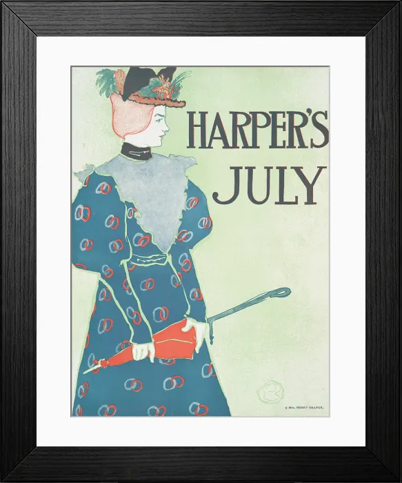 Framed Print : Harper's July, c1890 - 1907. Creator: Edward Penfield Framed Print : Harper's July, c1890 - 1907. Creator: Edward Penfield