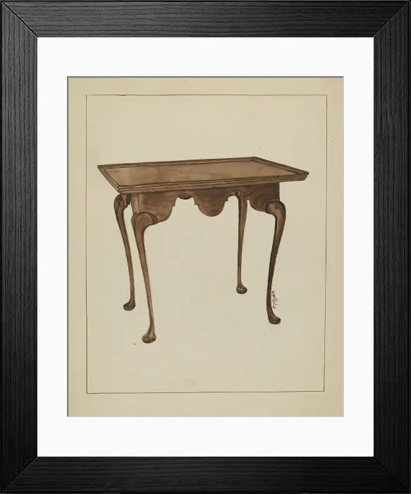 Framed Print : Tea Table, 1935 / 1942. Creator: Florence Neal Framed Print : Tea Table, 1935 / 1942. Creator: Florence Neal