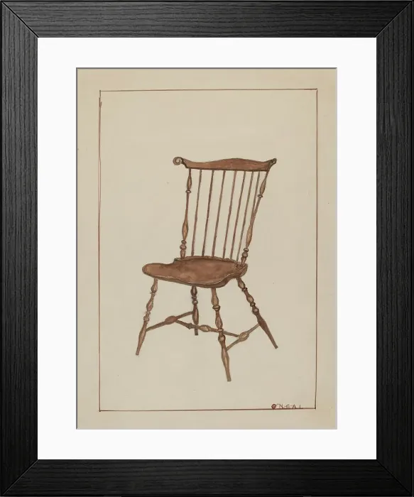 Framed Print : Windsor Chair, 1935 / 1942. Creator: Florence Neal Framed Print : Windsor Chair, 1935 / 1942. Creator: Florence Neal