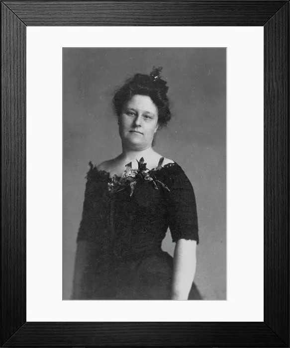 Framed Print : Mrs. Crabbe, half-length portrait, standing, facing front, between c1890 and 1910. Creator: Frances Benjamin Johnston Framed Print : Mrs. Crabbe, half-length portrait, standing, facing front, between c1890 and 1910. Creator: Frances Benjamin Johnston