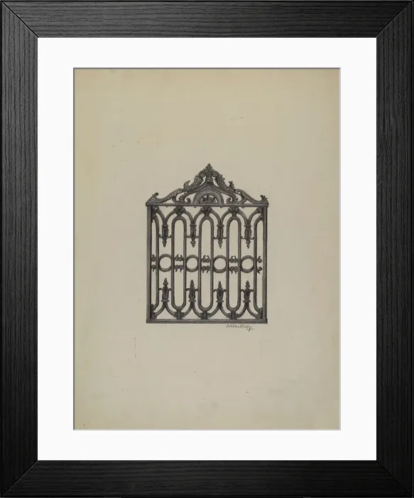 Framed Print : Gate, 1937. Creator: Eugene Shellady Framed Print : Gate, 1937. Creator: Eugene Shellady
