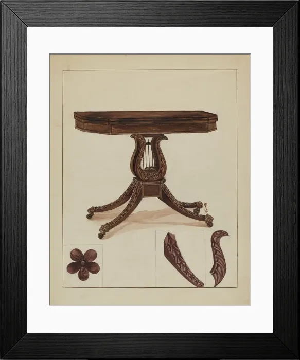 Framed Print : Card Table, 1936. Creator: Florence Neal Framed Print : Card Table, 1936. Creator: Florence Neal