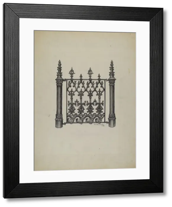 Framed Print : Fencing, 1937. Creator: Eugene Shellady Framed Print : Fencing, 1937. Creator: Eugene Shellady