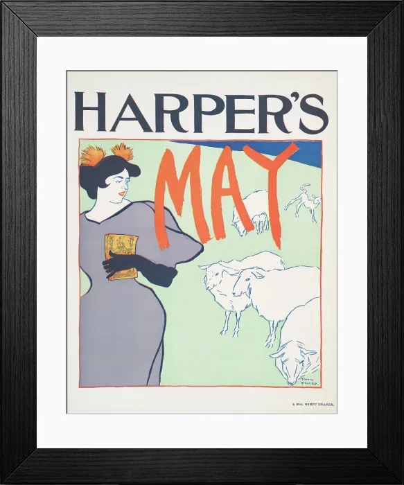 Framed Print : Harper's May, c1895. Creator: Edward Penfield Framed Print : Harper's May, c1895. Creator: Edward Penfield