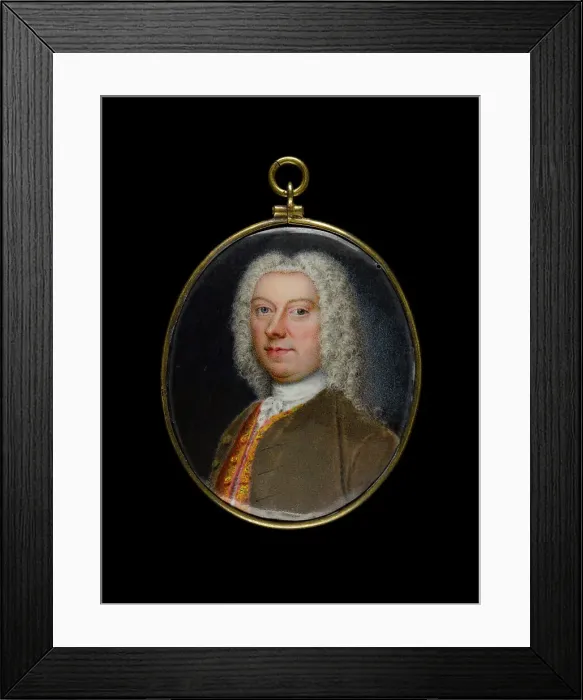 Framed Print : Portrait of a man, between 1725 and 1750. Creator: English School Framed Print : Portrait of a man, between 1725 and 1750. Creator: English School