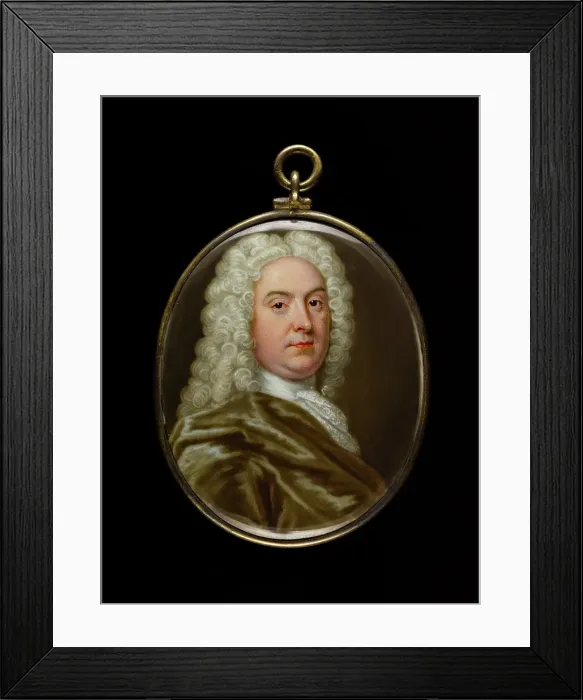 Framed Print : Portrait of a man, between 1725 and 1750. Creator: English School Framed Print : Portrait of a man, between 1725 and 1750. Creator: English School