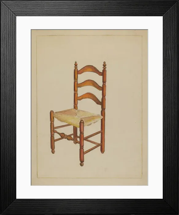 Framed Print : Straw Bottom Chair, c. 1936. Creator: George Nelson Framed Print : Straw Bottom Chair, c. 1936. Creator: George Nelson