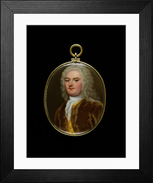 Framed Print : Portrait of a man, between 1725 and 1750. Creator: English School Framed Print : Portrait of a man, between 1725 and 1750. Creator: English School