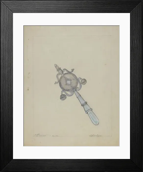Framed Print : Baby's Rattle, 1935 / 1942. Creator: Columbus Simpson Framed Print : Baby's Rattle, 1935 / 1942. Creator: Columbus Simpson