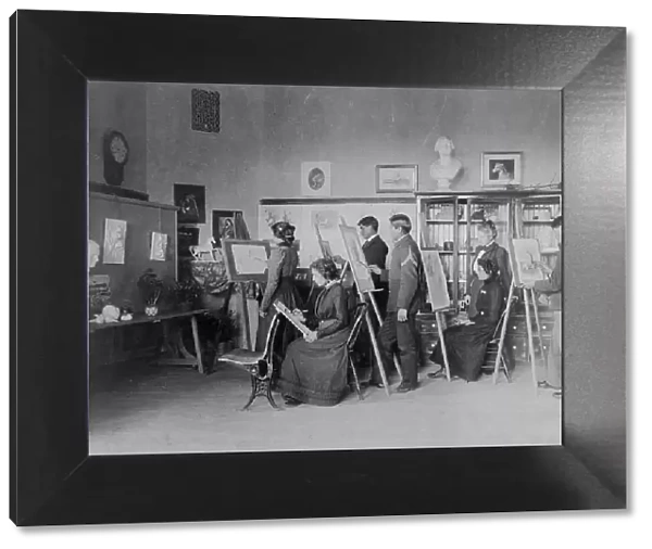 Classroom instruction in art, United States Indian School, Carlisle, Pa. between 1901 and 1903. Creator: Frances Benjamin Johnston