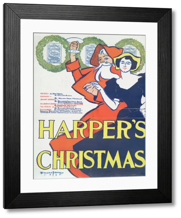 Framed Print : Harper's Christmas... c1895. Creator: Edward Penfield Framed Print : Harper's Christmas... c1895. Creator: Edward Penfield