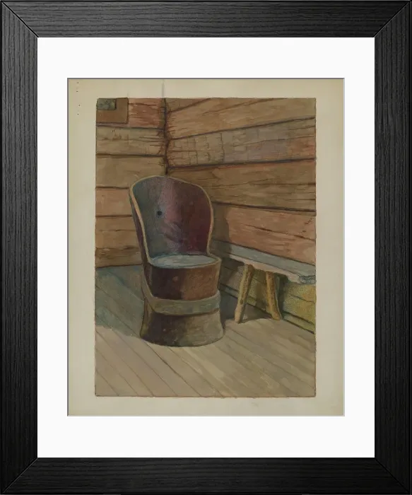 Framed Print : Muskego Church Chair, c. 1936. Creator: Bertrand E. Old Framed Print : Muskego Church Chair, c. 1936. Creator: Bertrand E. Old