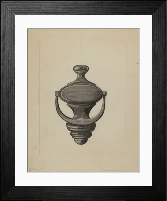 Framed Print : Door Knocker, c. 1936. Creator: Columbus Simpson Framed Print : Door Knocker, c. 1936. Creator: Columbus Simpson