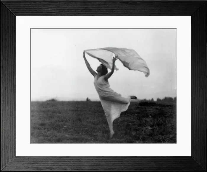 Framed Print : Mrs. Florence Fleming Noyes in a scarf dance, between 1900 and 1915. Creator: Frances Benjamin Johnston Framed Print : Mrs. Florence Fleming Noyes in a scarf dance, between 1900 and 1915. Creator: Frances Benjamin Johnston