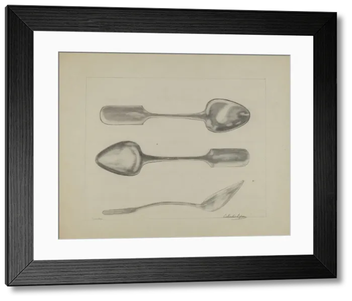 Framed Print : Silver Tablespoon, 1935 / 1942. Creator: Columbus Simpson Framed Print : Silver Tablespoon, 1935 / 1942. Creator: Columbus Simpson