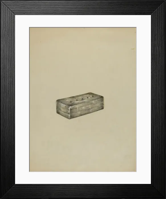 Framed Print : Silver Snuff Box, c. 1936. Creator: Columbus Simpson Framed Print : Silver Snuff Box, c. 1936. Creator: Columbus Simpson