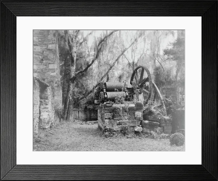 Framed Print : Ruins of an early sugar mill, Orange City, Volusia Co. Florida, between 1936 and 1939. Creator: Frances Benjamin Johnston Framed Print : Ruins of an early sugar mill, Orange City, Volusia Co. Florida, between 1936 and 1939. Creator: Frances Benjamin Johnston