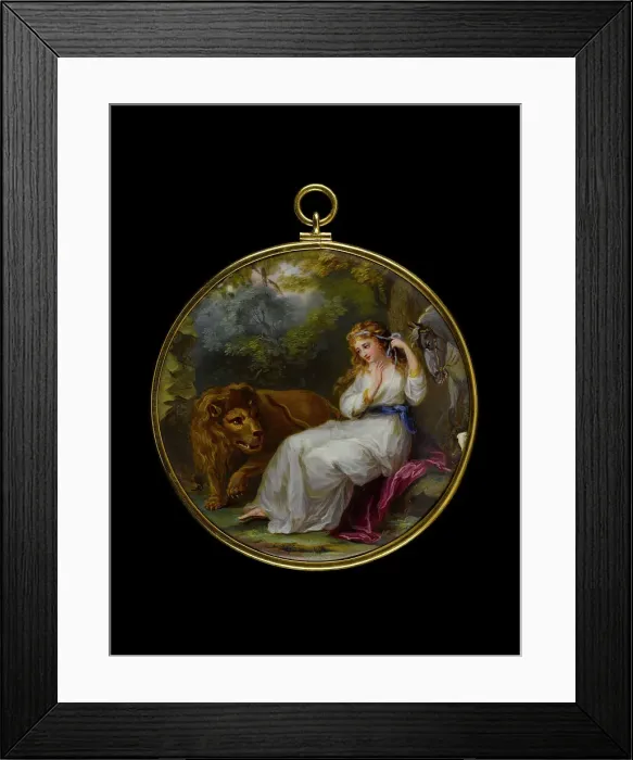 Framed Print : Una and the lion, after Angelica Kauffman, between 1783 and 1800. Creator: English School Framed Print : Una and the lion, after Angelica Kauffman, between 1783 and 1800. Creator: English School