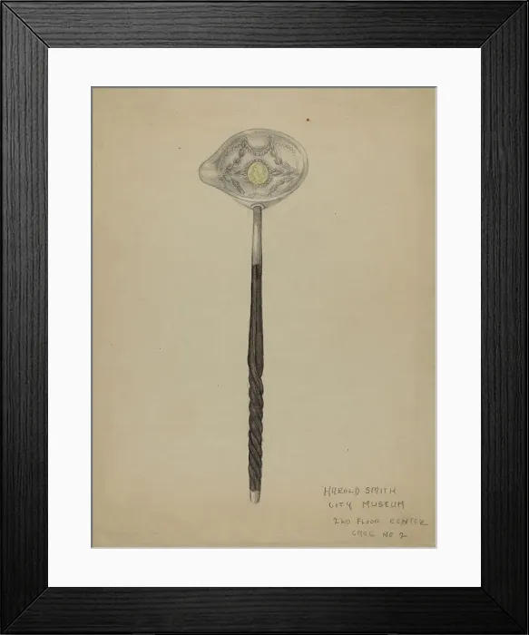 Framed Print : Silver Punch Ladle, c. 1936. Creator: Harold Smith Framed Print : Silver Punch Ladle, c. 1936. Creator: Harold Smith