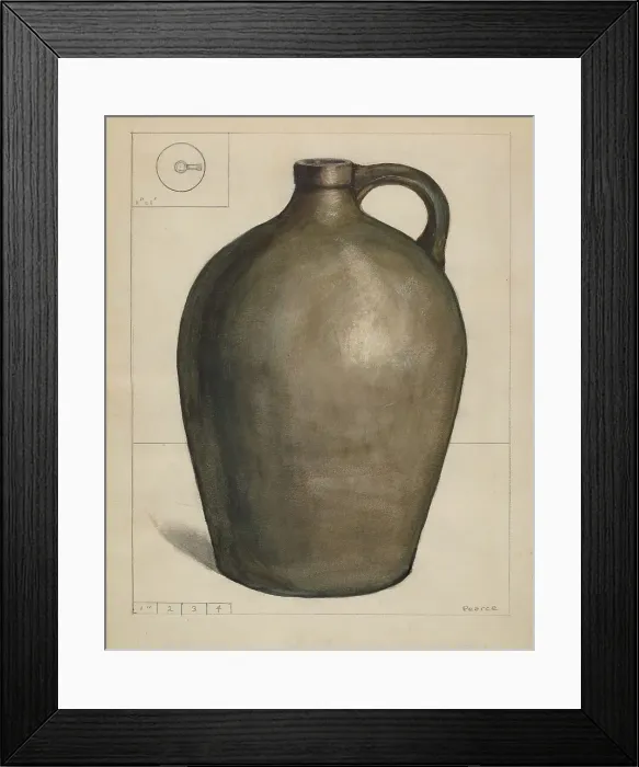 Framed Print : Stoneware Jug, c. 1936. Creator: Edgar L. Pearce Framed Print : Stoneware Jug, c. 1936. Creator: Edgar L. Pearce