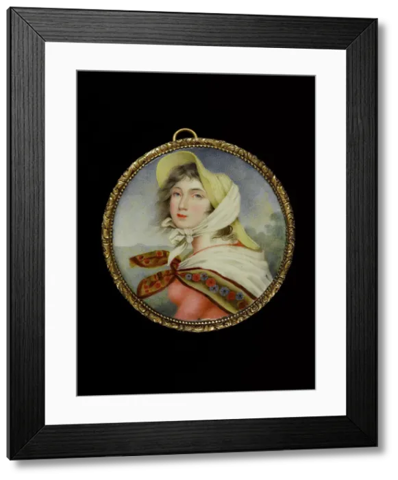 Framed Print : Portrait of Lady Hamilton after Georges Romney. Creator: English School Framed Print : Portrait of Lady Hamilton after Georges Romney. Creator: English School