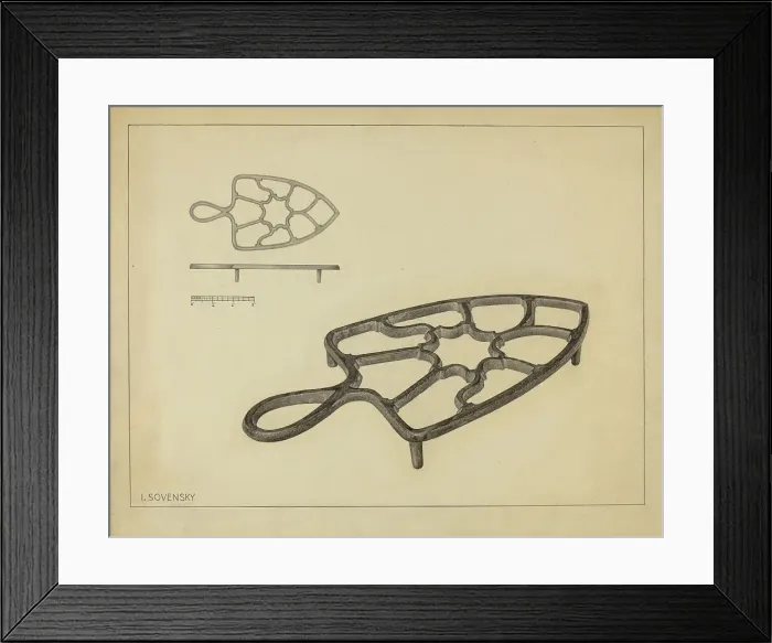 Framed Print : Flat Iron Holder, c. 1937. Creator: Isidore Sovensky Framed Print : Flat Iron Holder, c. 1937. Creator: Isidore Sovensky