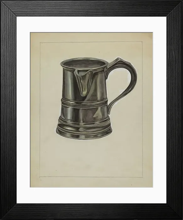 Framed Print : Pewter Pitcher, c. 1936. Creator: Hyman Pearlman