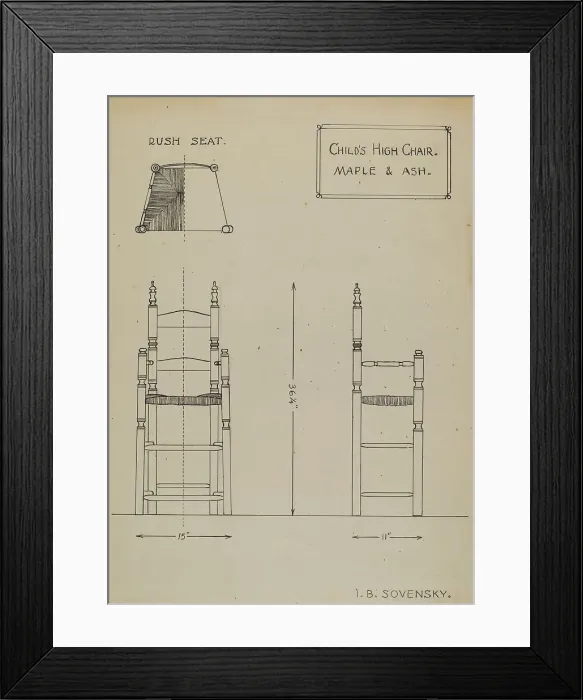 Framed Print : Child's High Chair, c. 1936. Creator: Isidore Sovensky Framed Print : Child's High Chair, c. 1936. Creator: Isidore Sovensky
