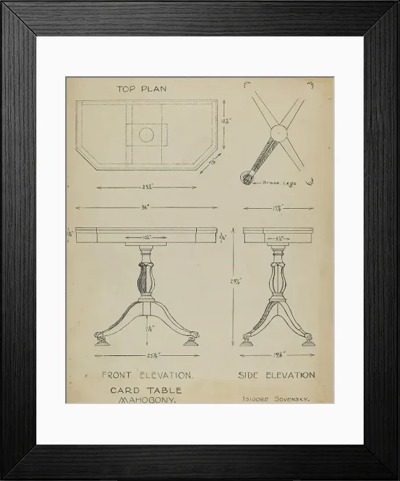 Framed Print : Card Table, c. 1940. Creator: Isidore Sovensky Framed Print : Card Table, c. 1940. Creator: Isidore Sovensky