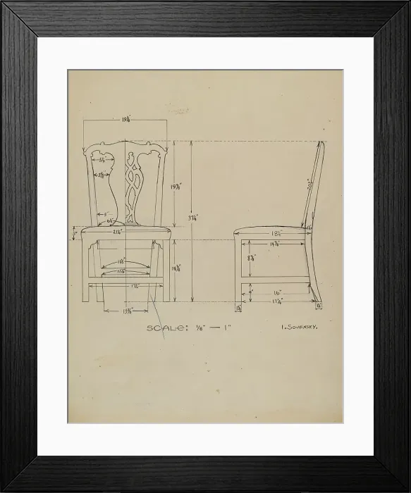 Framed Print : Side Chair, c. 1936. Creator: Isidore Sovensky Framed Print : Side Chair, c. 1936. Creator: Isidore Sovensky
