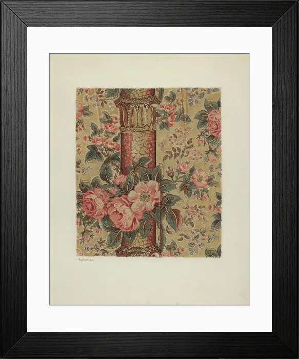 Framed Print : Printed Textile, c. 1941. Creator: Arlene Perkins Framed Print : Printed Textile, c. 1941. Creator: Arlene Perkins