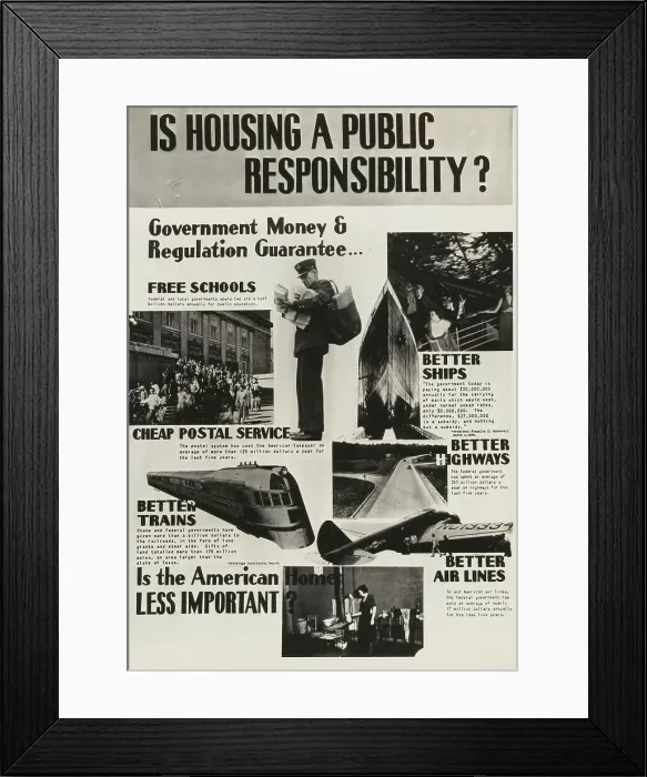 Framed Print : Poster by Record Section, Suburban Resettlement Administration, 1935-12. Creator: Arthur Rothstein Framed Print : Poster by Record Section, Suburban Resettlement Administration, 1935-12. Creator: Arthur Rothstein