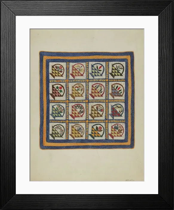 Framed Print : Coverlet, 1935 / 1942. Creator: Arlene Perkins Framed Print : Coverlet, 1935 / 1942. Creator: Arlene Perkins