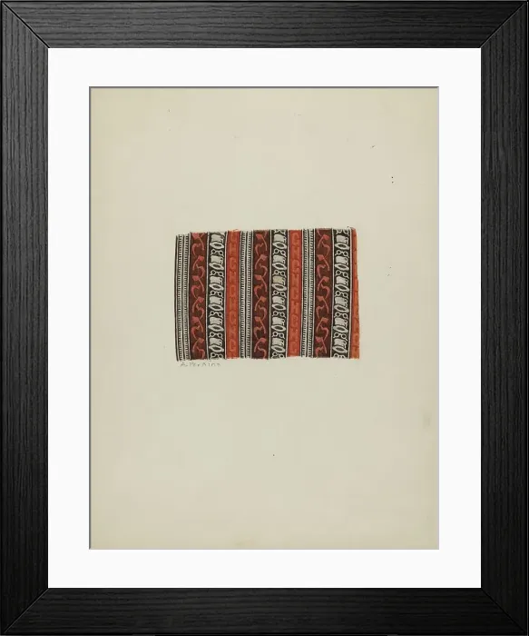 Framed Print : Historical Printed Cotton, c. 1940. Creator: Arlene Perkins Framed Print : Historical Printed Cotton, c. 1940. Creator: Arlene Perkins