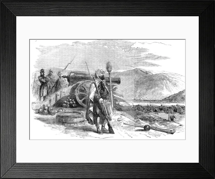 Framed Print : Spahi (Algerian Troops), French Battery on the Heights of Balaclava - from a sketch by... 1854. Creator: Unknown Framed Print : Spahi (Algerian Troops), French Battery on the Heights of Balaclava - from a sketch by... 1854. Creator: Unknown