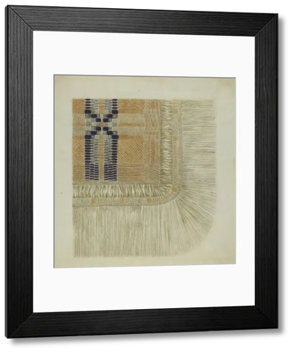 Framed Print : Handwoven Coverlet (Detail), c. 1937. Creator: Fred Peterson Framed Print : Handwoven Coverlet (Detail), c. 1937. Creator: Fred Peterson