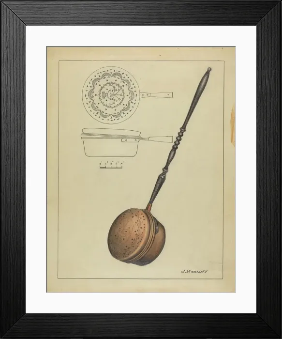 Framed Print : Warming Pan, c. 1936. Creator: Jack Staloff Framed Print : Warming Pan, c. 1936. Creator: Jack Staloff