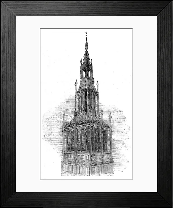 Framed Print : The New Houses of Parliament - Ventilating Shaft, River Front, 1854. Creator: Unknown Framed Print : The New Houses of Parliament - Ventilating Shaft, River Front, 1854. Creator: Unknown