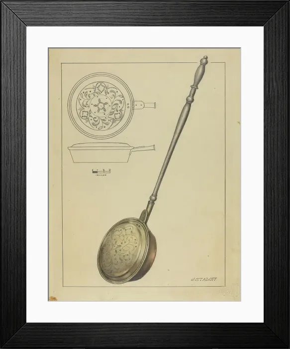 Framed Print : Warming Pan, c. 1939. Creator: Jack Staloff Framed Print : Warming Pan, c. 1939. Creator: Jack Staloff