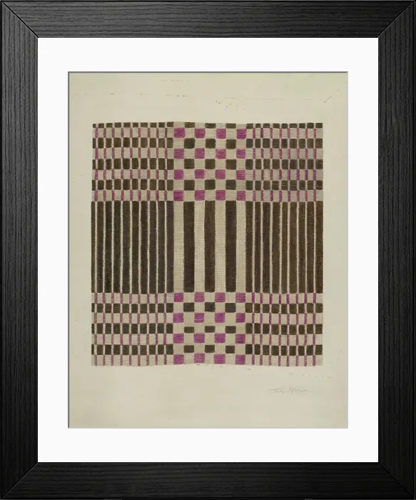 Framed Print : Woven Coverlet, c. 1937. Creator: Theodore Pfitzer Framed Print : Woven Coverlet, c. 1937. Creator: Theodore Pfitzer