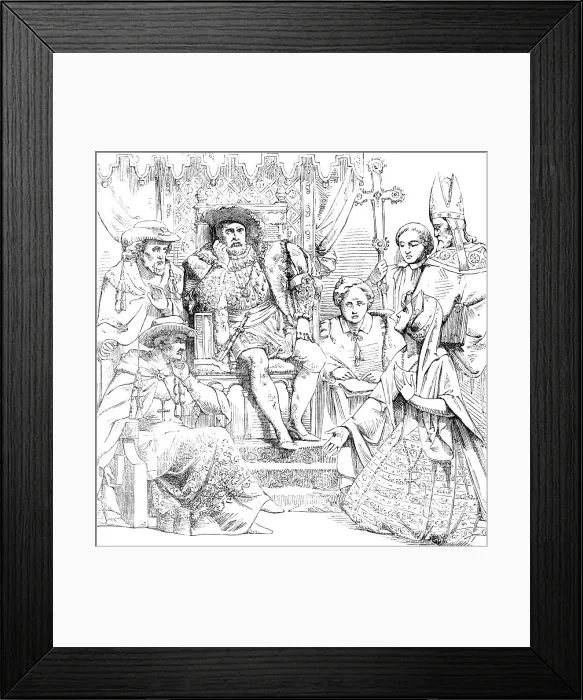 Framed Print : The New Houses of Parliament - Queen Catherine before Henry VIII, 1854. Creator: Unknown Framed Print : The New Houses of Parliament - Queen Catherine before Henry VIII, 1854. Creator: Unknown