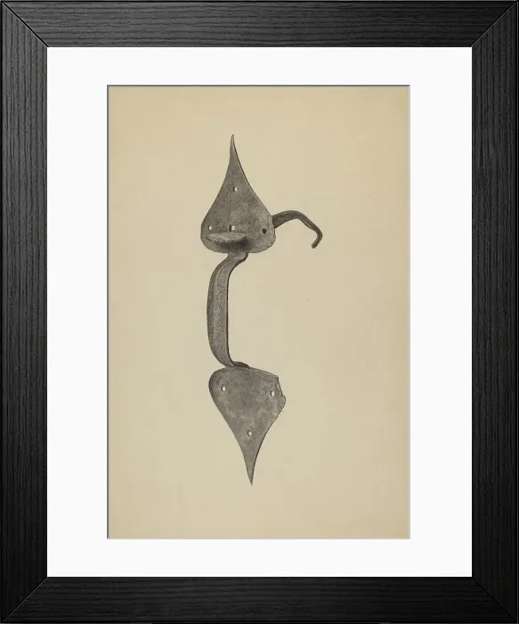 Framed Print : Door Handle with Thumb Press, c. 1938. Creator: Jack Staloff Framed Print : Door Handle with Thumb Press, c. 1938. Creator: Jack Staloff