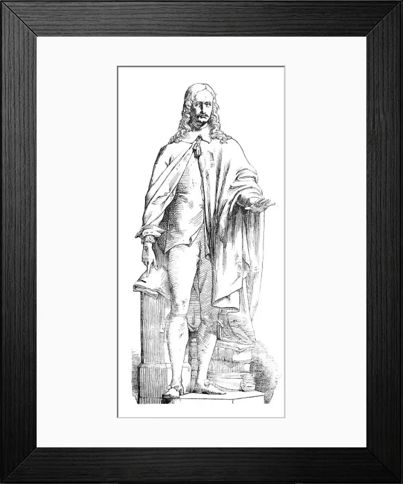 Framed Print : The New Houses of Parliament - Statue of Selden, 1854. Creator: Unknown Framed Print : The New Houses of Parliament - Statue of Selden, 1854. Creator: Unknown