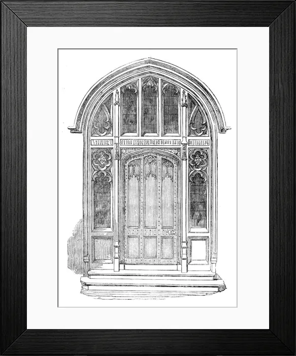 Framed Print : The New Houses of Parliament - Doorway of the Serjeant-at-Arms Residence, 1854. Creator: Unknown Framed Print : The New Houses of Parliament - Doorway of the Serjeant-at-Arms Residence, 1854. Creator: Unknown